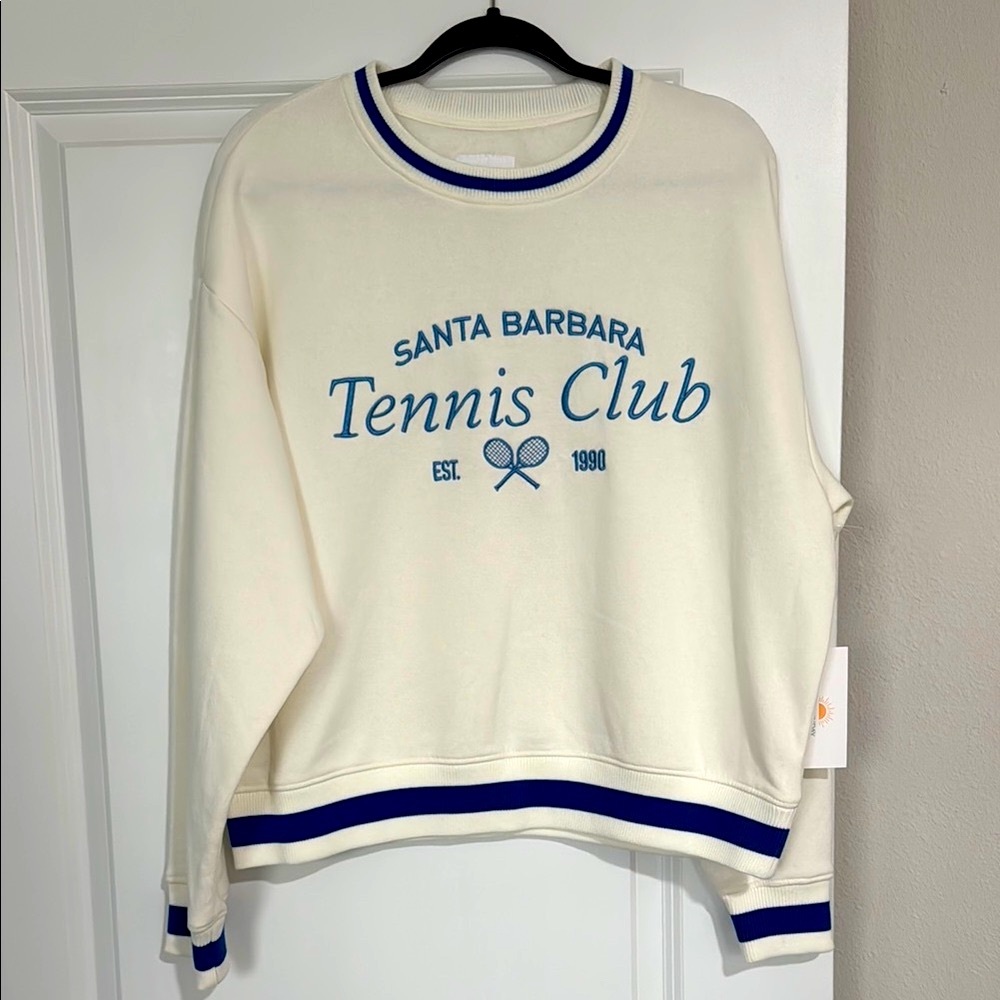 NWT Lazy Sunday Santa Barbara Tennis Club Sweatshirt Large